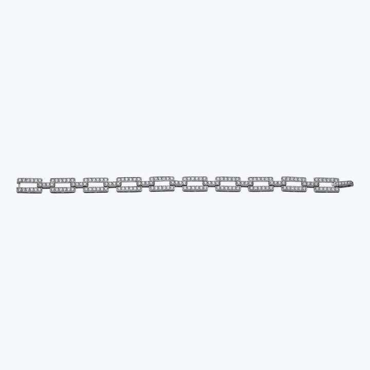 1990s Platinum Diamond Link Bracelet
