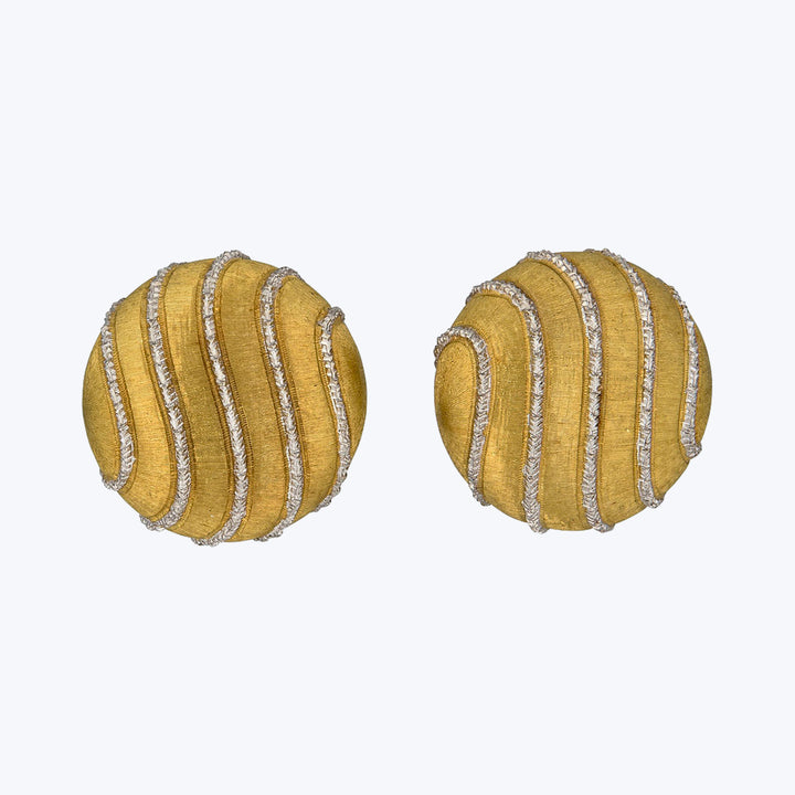 Buccellati 1980s Textured 18KYG and Diamond Earrings