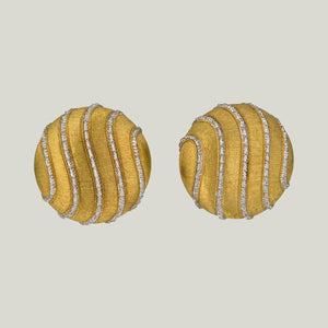 Buccellati 1980s Textured 18KYG and Diamond Earrings