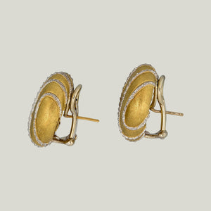 Buccellati 1980s Textured 18KYG and Diamond Earrings - hover