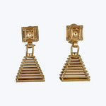1970s 14KYG Mod Pyramid Earrings