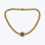 1970s 18KYG, Sapphire and Diamond Pendant Necklace