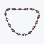1950s Italian 18KYG, Garnet, Enamel Necklace