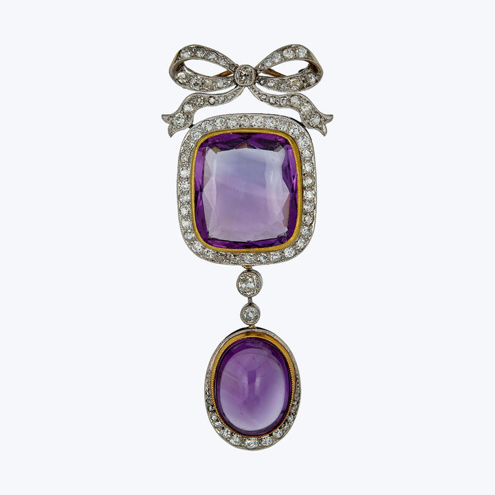 Belle Epoque Platinum and 18KYG, Amethyst, and Diamond Pendant
