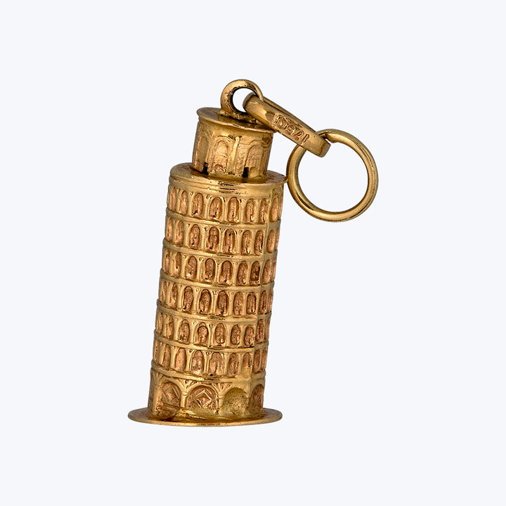 1960s 18KYG Leaning Tower of Pisa Charm