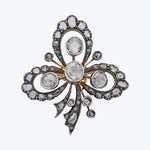 Edwardian Silver over 18KYG Diamond Pin