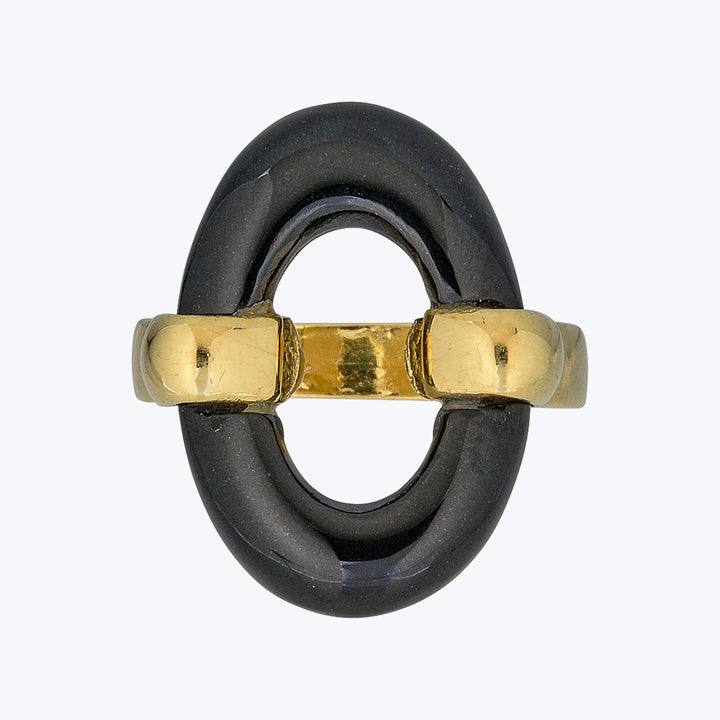 Cartier 1980s 18KYG Black Onyx Ring
