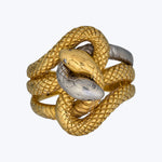 1950s 18KYG and Platinum Intertwined Snakes Ring