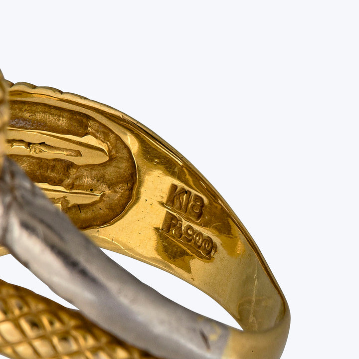 1950s 18KYG and Platinum Intertwined Snakes Ring