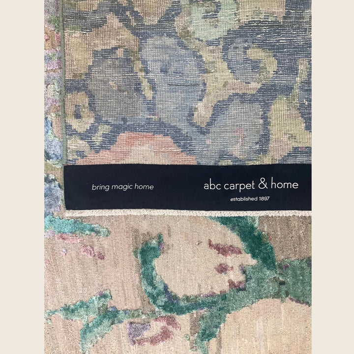 Multicolored Contemporary Wool Silk Blend Rug
