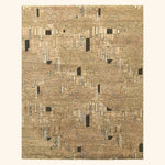 Brown Contemporary Wool Silk Blend Rug