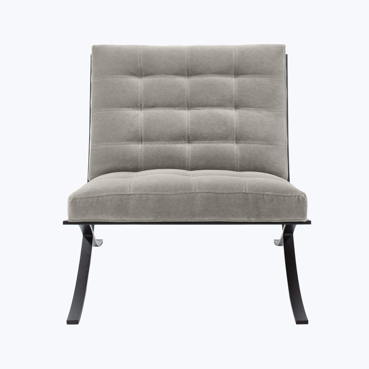 Cross Frame Chair Banks, Performance Velvet / Cement