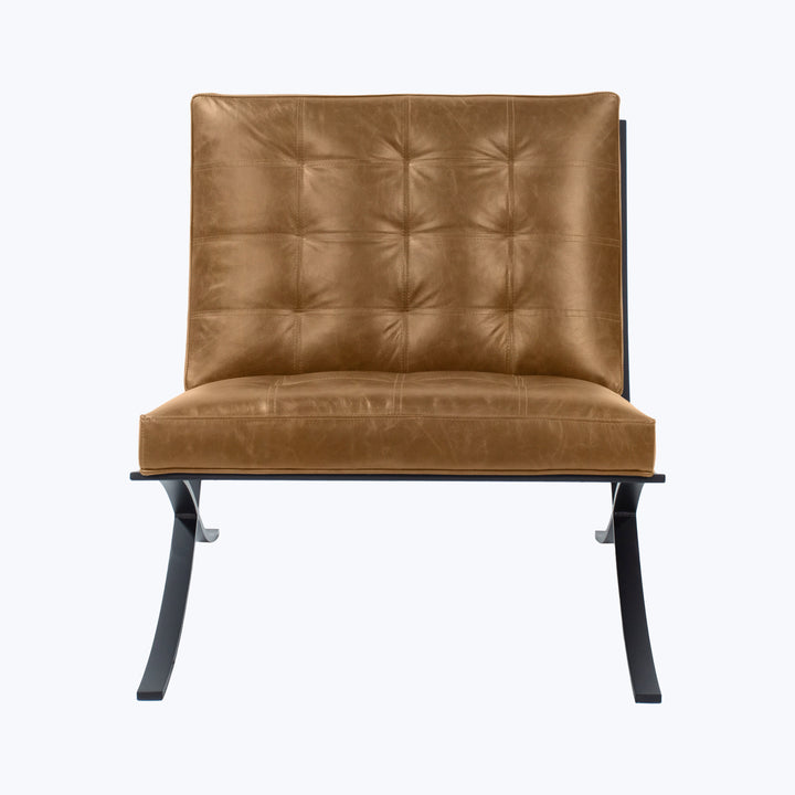 Leather Cross Frame Chair