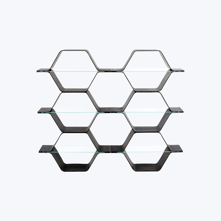 Honeycomb Modular Shelving Black / Thin Triple Row