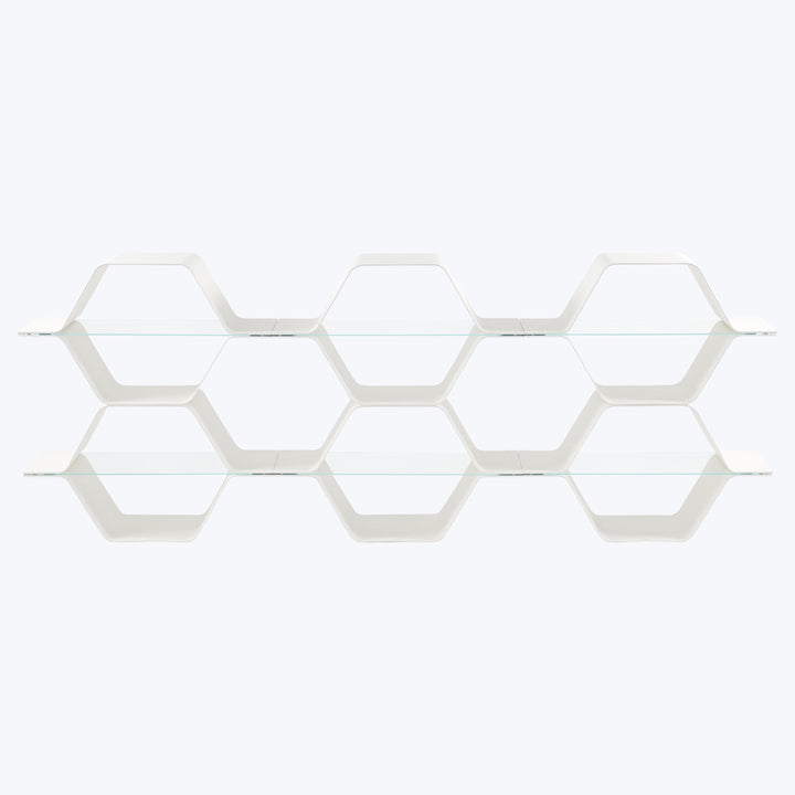 Honeycomb Modular Shelving White / Double Row