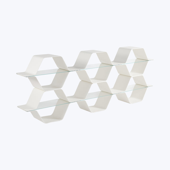 Honeycomb Modular Shelving White / Double Row
