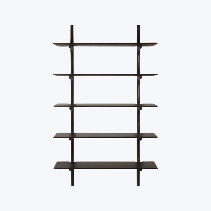 PI Wall Shelf Mahogany Dark Brown / 5-Shelf