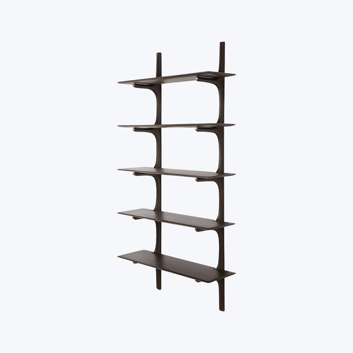 PI Wall Shelf Mahogany Dark Brown / 5-Shelf