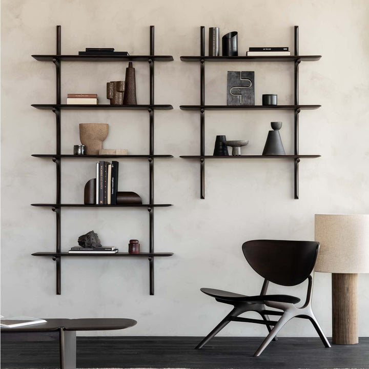 PI Wall Shelf Mahogany Dark Brown / 5-Shelf