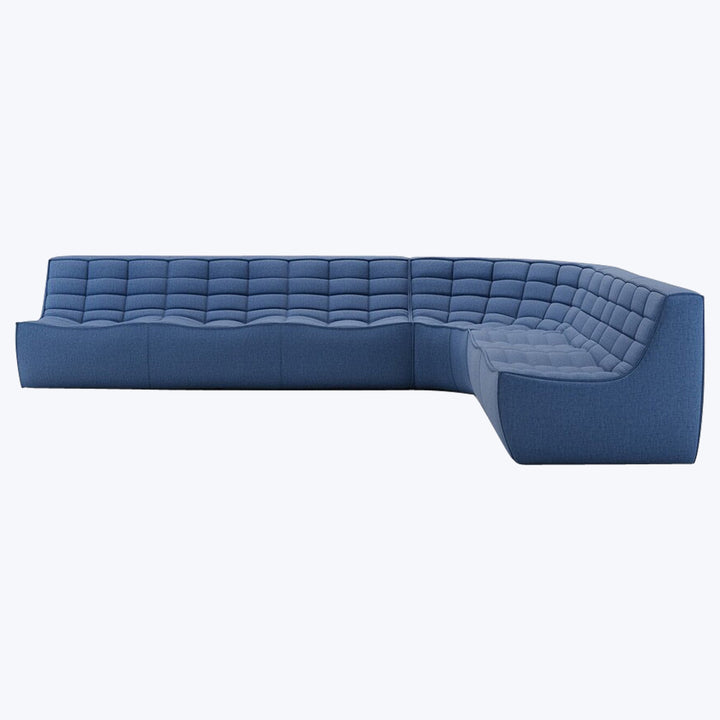 N701 Modular Round-Corner Sectional Right Facing / 6-Seater / Blue
