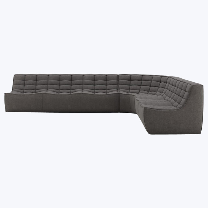 N701 Modular Round-Corner Sectional Right Facing / 6-Seater / Dark Grey