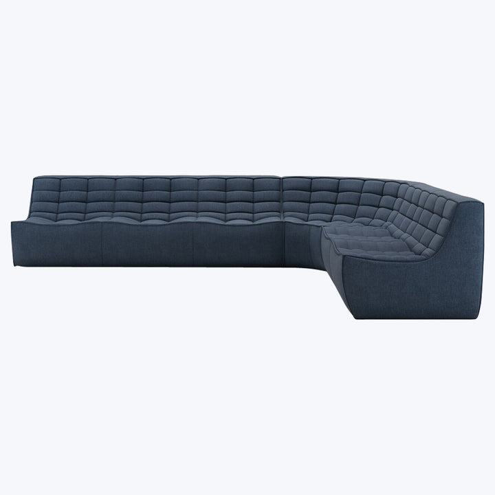 N701 Modular Round-Corner Sectional Right Facing / 6-Seater / Graphite Eco