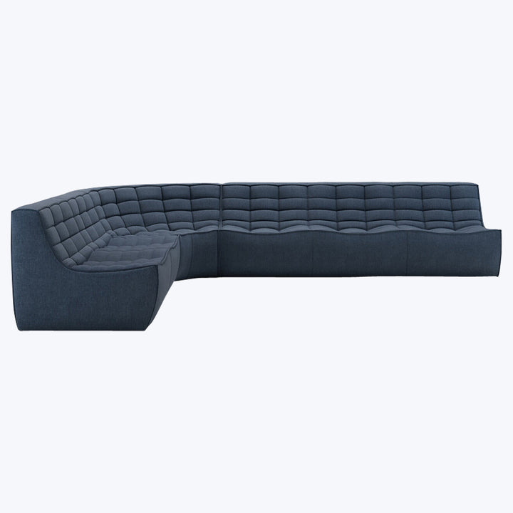 N701 Modular Round-Corner Sectional Left Facing / 6-Seater / Graphite Eco