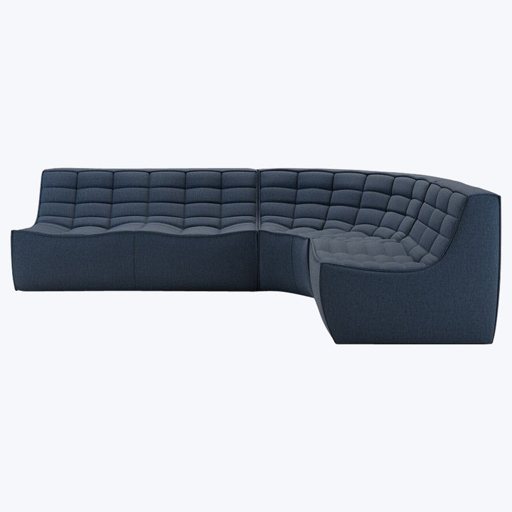 N701 Modular Round-Corner Sectional Right Facing / 4-Seater / Graphite Eco