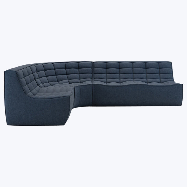 N701 Modular Round-Corner Sectional Left Facing / 4-Seater / Graphite Eco