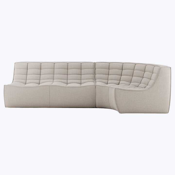 N701 Modular Round-Corner Sectional Right Facing / 3-Seater / Beige