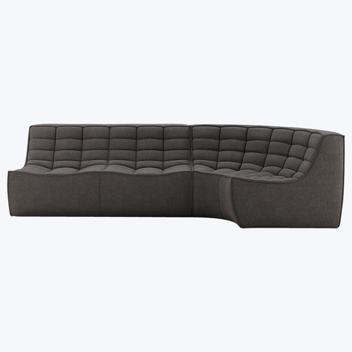 N701 Modular Round-Corner Sectional Right Facing / 3-Seater / Dark Grey