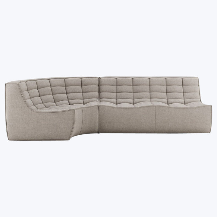 N701 Modular Round-Corner Sectional Left Facing / 3-Seater / Ecru Eco