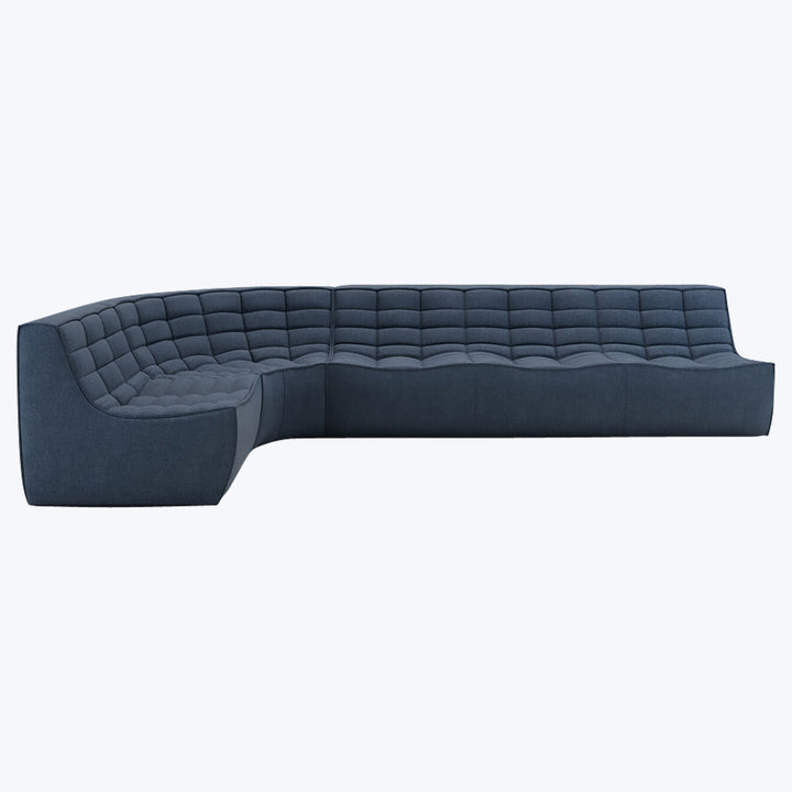 N701 Modular Round-Corner Sectional Left Facing / Asymmetrical 5-Seater / Graphite Eco