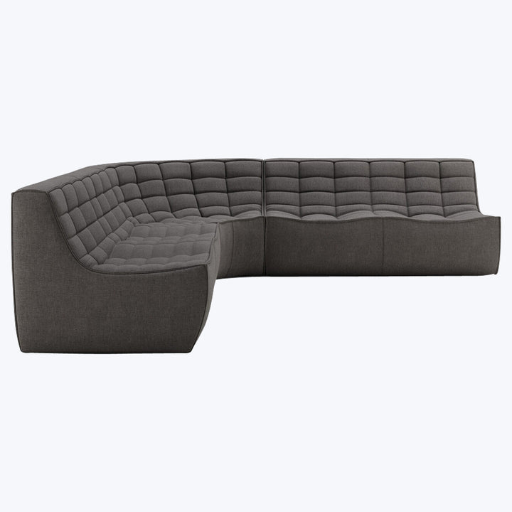 N701 Modular Round-Corner Sectional Left Facing / Symmetrical 5-Seater / Dark Grey