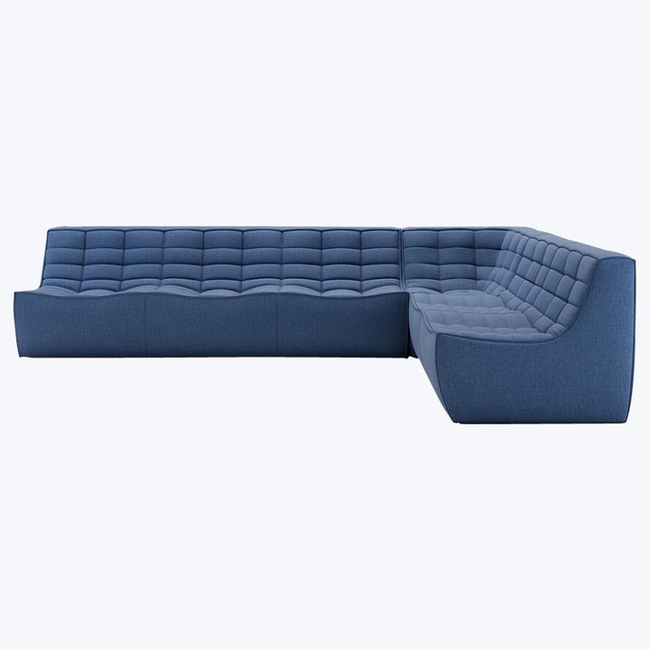 N701 Modular Square-Corner Sectional Right Facing / 6-Seater / Blue