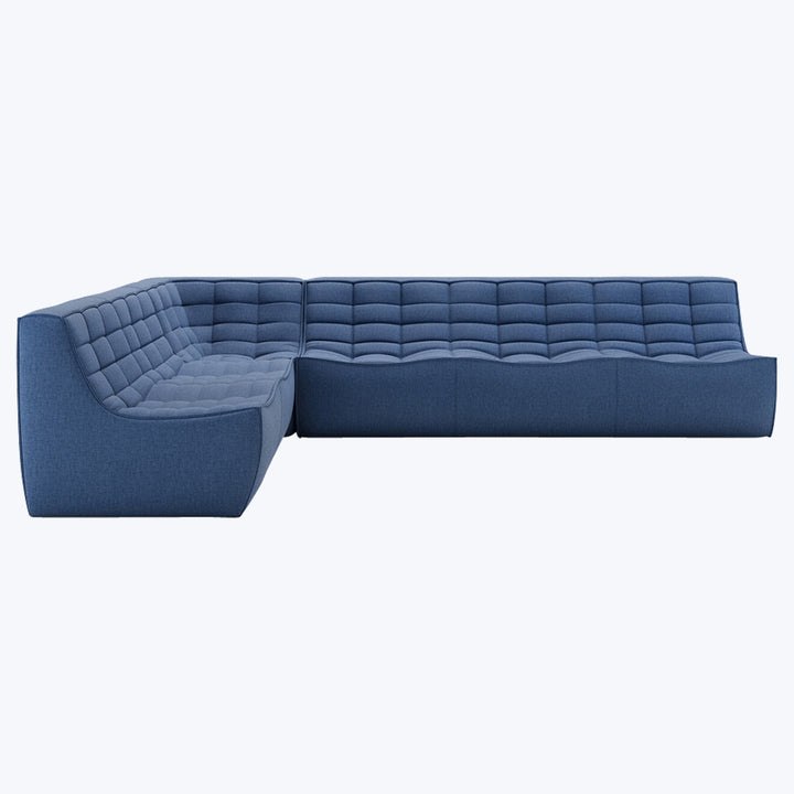 N701 Modular Square-Corner Sectional Left Facing / 6-Seater / Blue