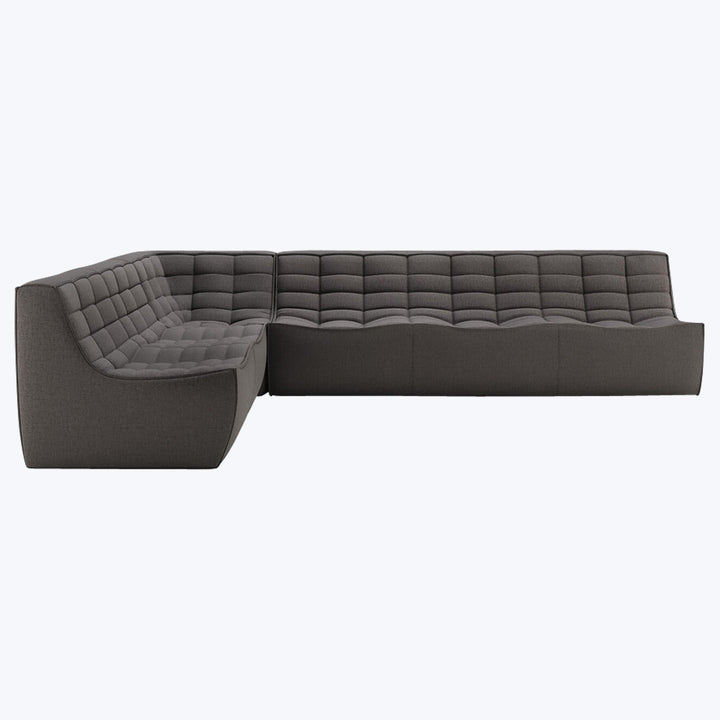 N701 Modular Square-Corner Sectional Left Facing / 6-Seater / Dark Grey