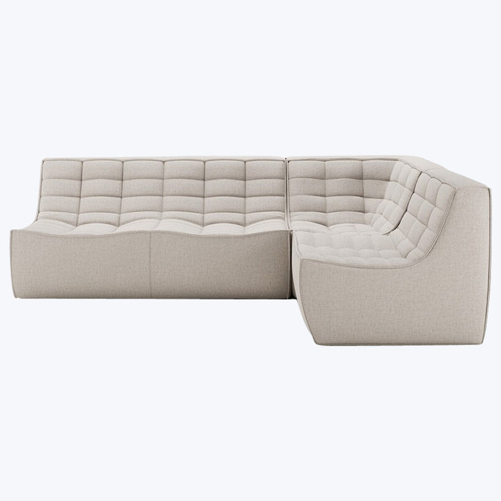 N701 Modular Square-Corner Sectional Right Facing / 4-Seater / Beige