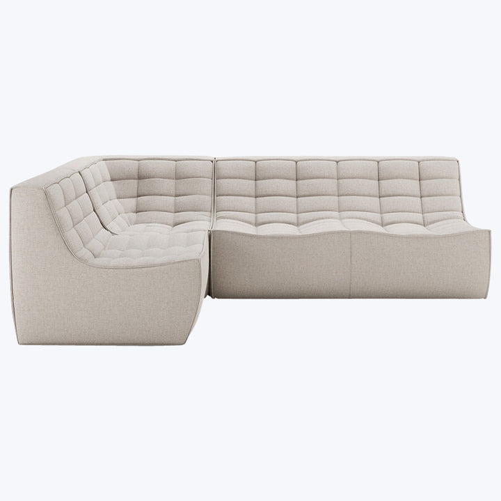 N701 Modular Square-Corner Sectional Left Facing / 4-Seater / Beige
