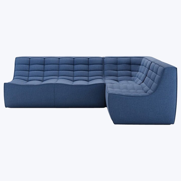 N701 Modular Square-Corner Sectional Right Facing / 4-Seater / Blue