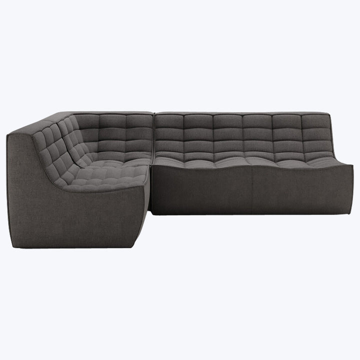 N701 Modular Square-Corner Sectional Left Facing / 4-Seater / Dark Grey