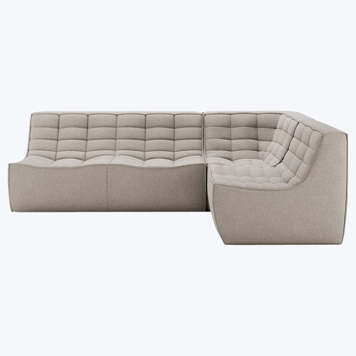 N701 Modular Square-Corner Sectional Right Facing / 4-Seater / Ecru Eco