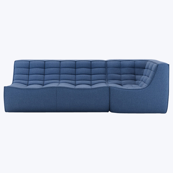N701 Modular Square-Corner Sectional Right Facing / 3-Seater / Blue