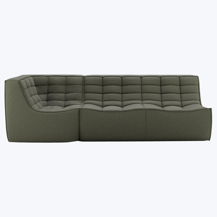 N701 Modular Square-Corner Sectional Left Facing / 3-Seater / Moss Eco
