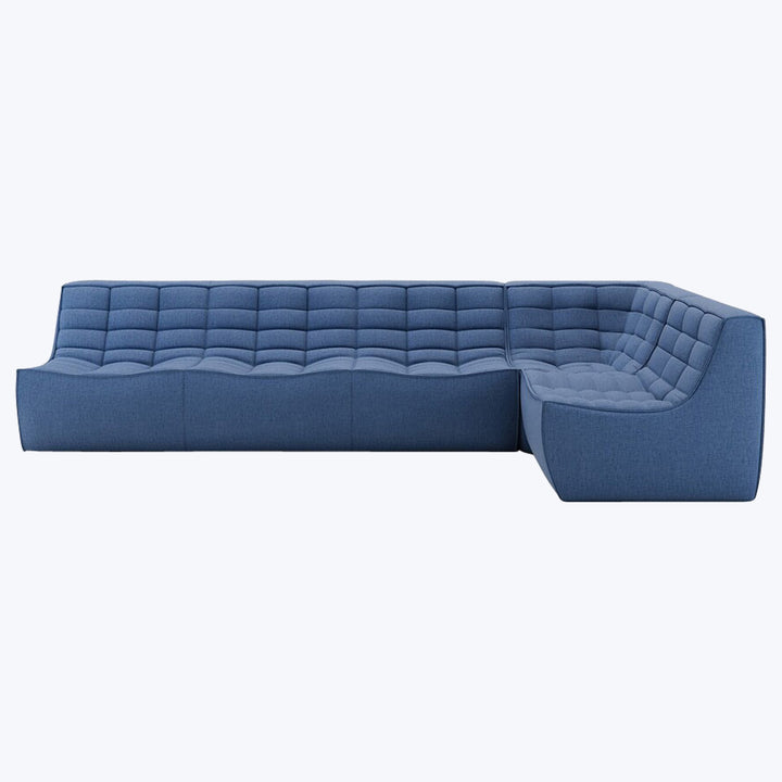 N701 Modular Square-Corner Sectional Right Facing / Asymmetrical 5-Seater / Blue