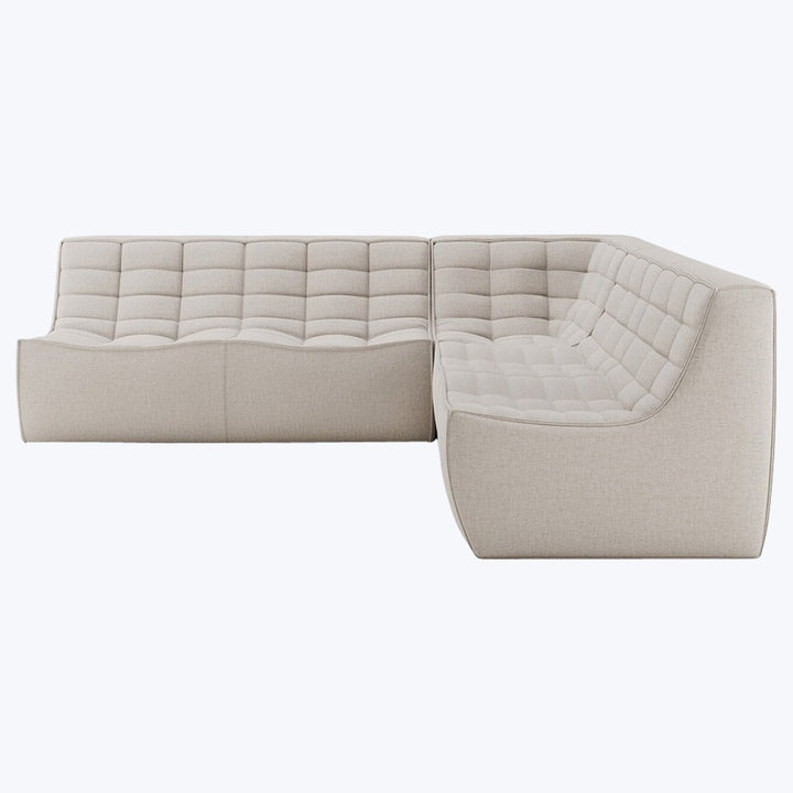 N701 Modular Square-Corner Sectional Right Facing / Symmetrical 5-Seater / Beige