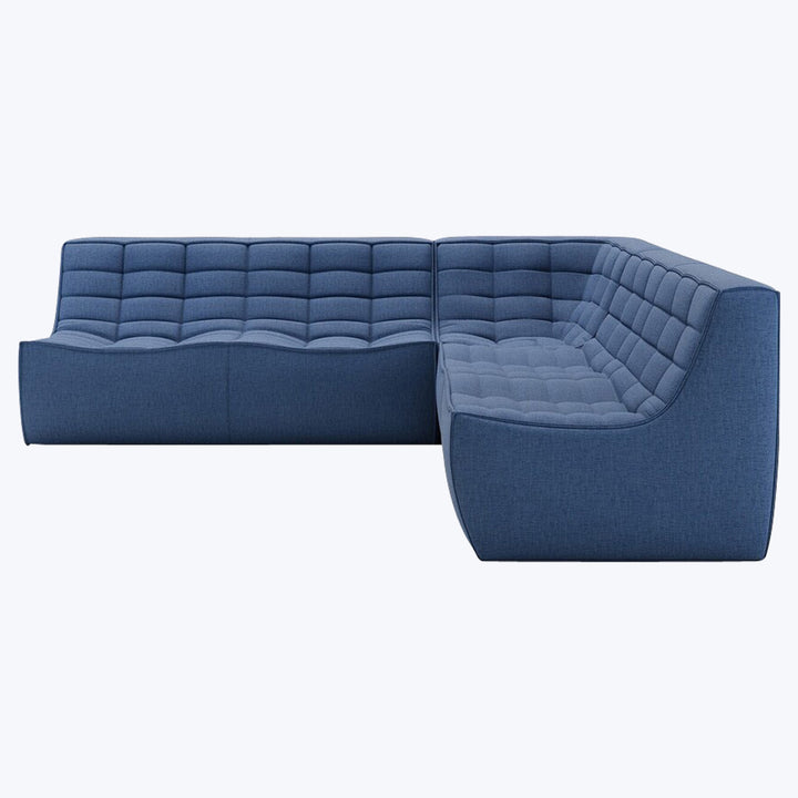 N701 Modular Square-Corner Sectional Right Facing / Symmetrical 5-Seater / Blue