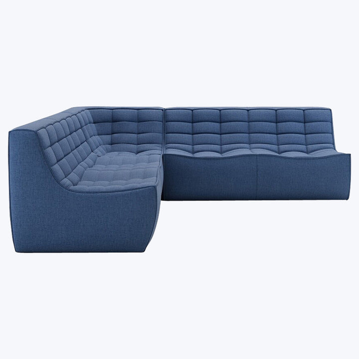 N701 Modular Square-Corner Sectional Left Facing / Symmetrical 5-Seater / Blue