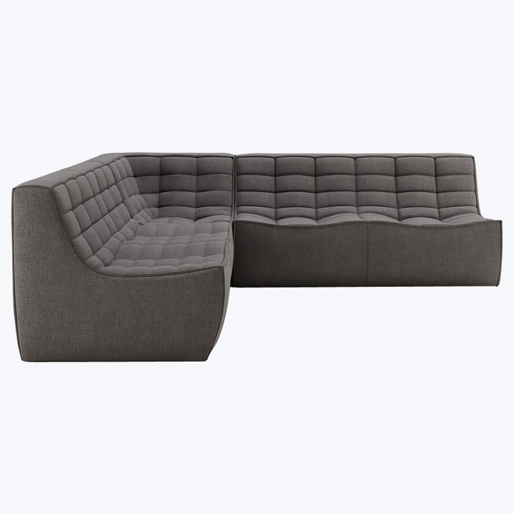 N701 Modular Square-Corner Sectional Left Facing / Symmetrical 5-Seater / Dark Grey