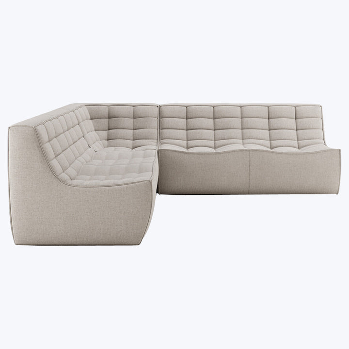 N701 Modular Square-Corner Sectional Left Facing / Symmetrical 5-Seater / Ecru Eco